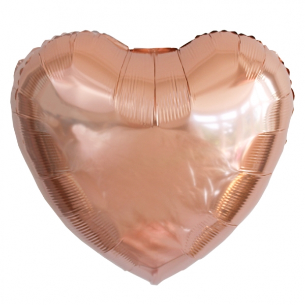 بادکنک فویلی ساده قلبی رز گلد - 18 اینچ - 1 عدد - ROSEGOLD
